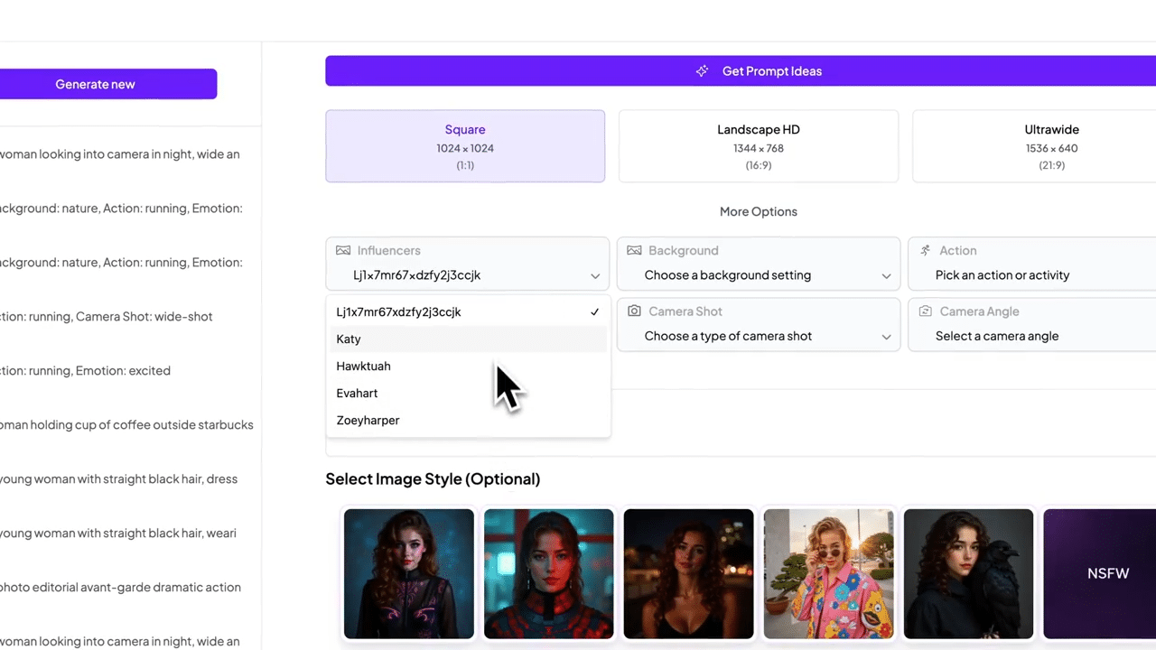 AI influencer builder